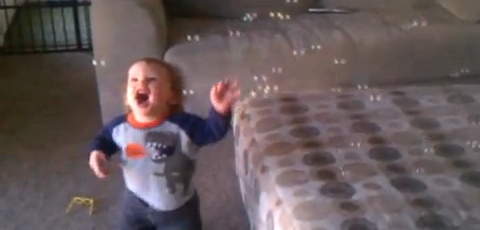 Baby Sees Bubbles For His First Time