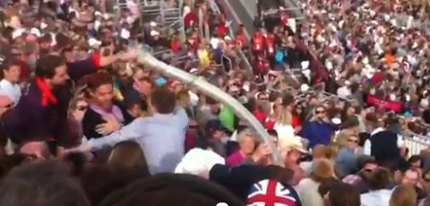 Fans Make A Cup Tower at 2012 London Olympics