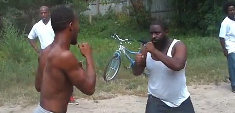 Two Black Guys Backyard Brawl Each Other